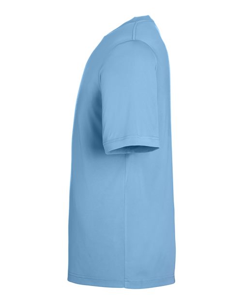 CORE365 CE10 Columbia Blue performance shirt - Sleeve and side view