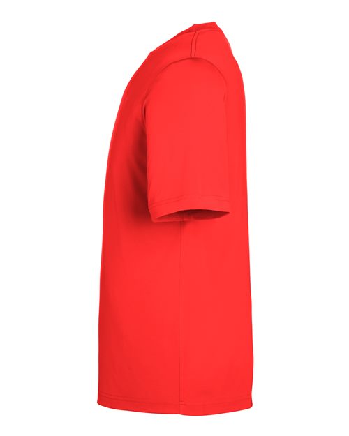 CORE365 CE10 Marina Red performance shirt - Sleeve and side view