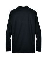 CORE365 88192 Black long-sleeve polo - Back view
