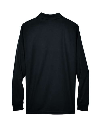 CORE365 88192 Black long-sleeve polo - Back view