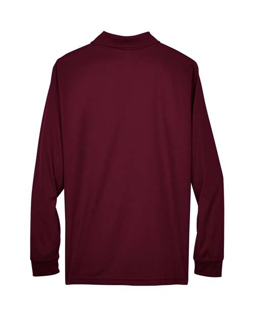 CORE365 88192 Burgundy long-sleeve polo - Back view