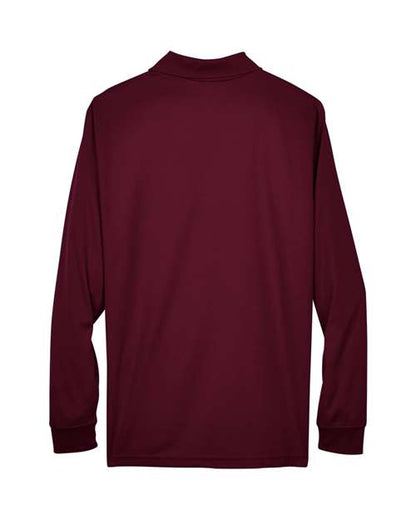 CORE365 88192 Burgundy long-sleeve polo - Back view