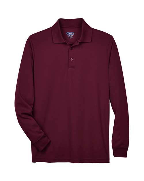 CORE365 88192 Burgundy long-sleeve polo - Front view