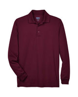 CORE365 88192 Burgundy long-sleeve polo - Front view