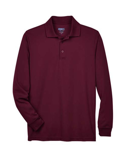 CORE365 88192 Burgundy long-sleeve polo - Front view