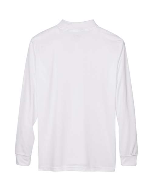 CORE365 88192 White long-sleeve polo - Back view