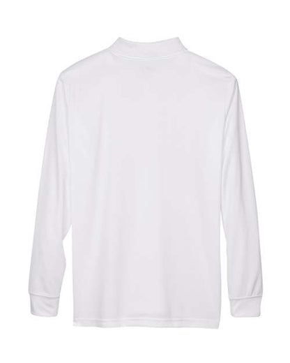 CORE365 88192 White long-sleeve polo - Back view