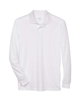 CORE365 88192 White long-sleeve polo - Front view