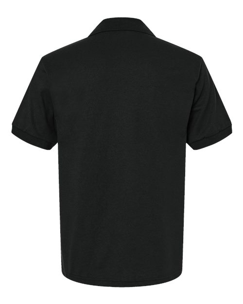 Gildan 8800 Black polo - Back view
