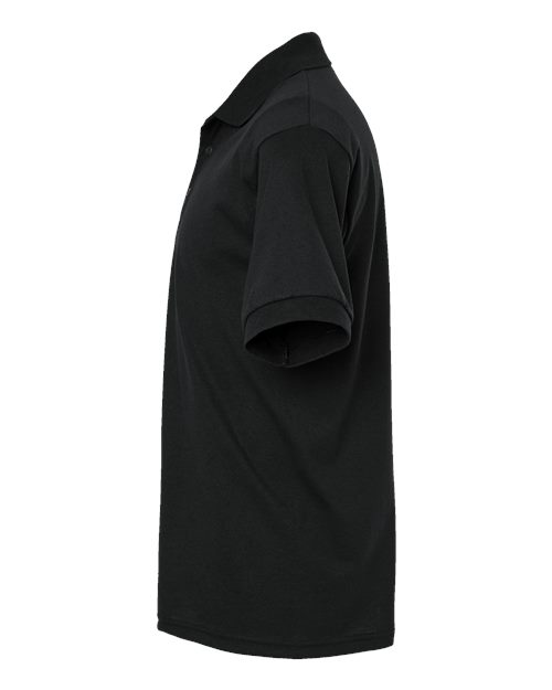 Gildan 8800 Black polo - Sleeve and side view