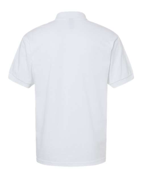 Gildan 8800 White polo - Back view