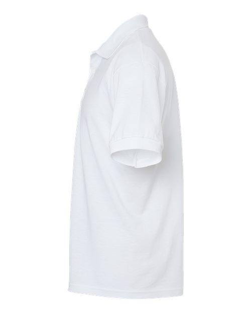 Gildan 8800 White polo - Sleeve and side view