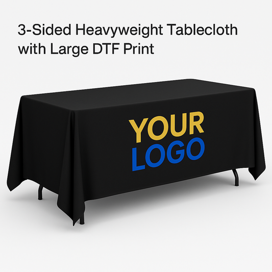 3-Sided Heavyweight Tablecloth - 48” - Black