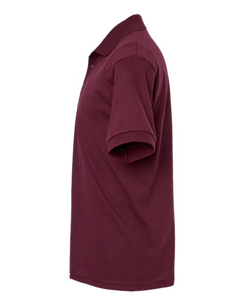 Gildan 8800 Maroon polo - Sleeve and side view