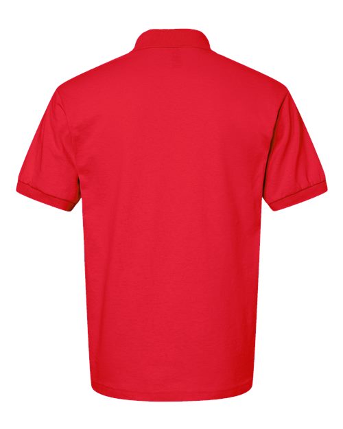 Gildan 8800 Red polo - Back view