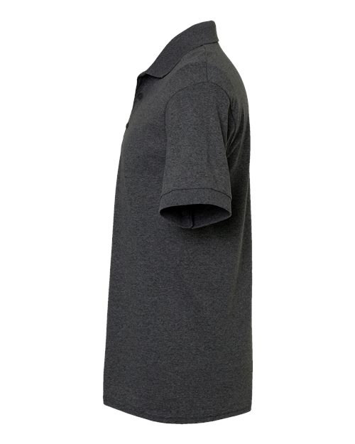 Gildan 8800 Dark Heather polo - Sleeve and side view
