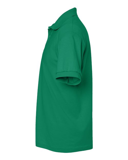 Gildan 8800 Kelly Green polo - Sleeve and side view