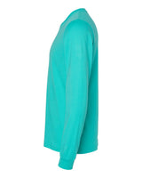 BELLA+CANVAS 3501 Teal - side, blank shirt
