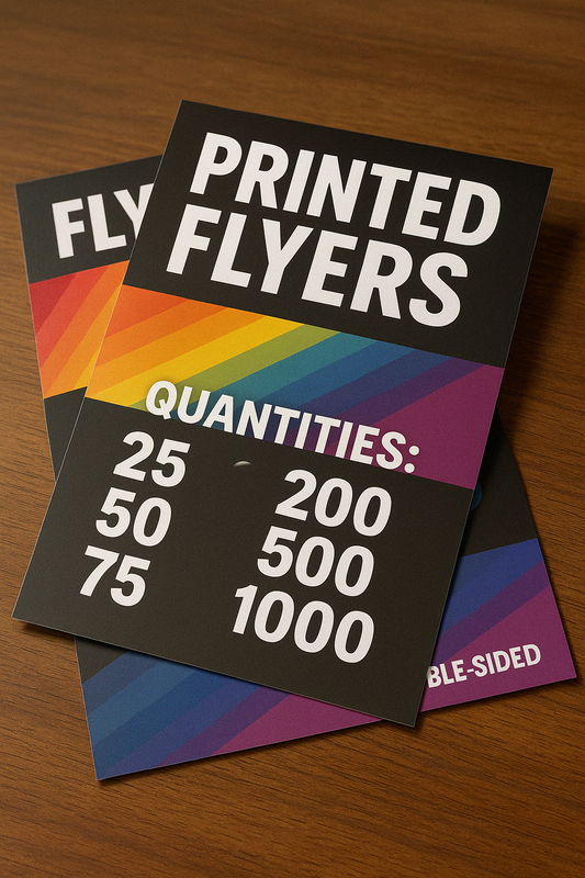 High-quality printed flyers on 80lb gloss text paper