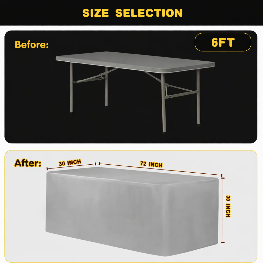 Custom Table Cover – DTF Printed (4ft, 6ft, 8ft Options)
