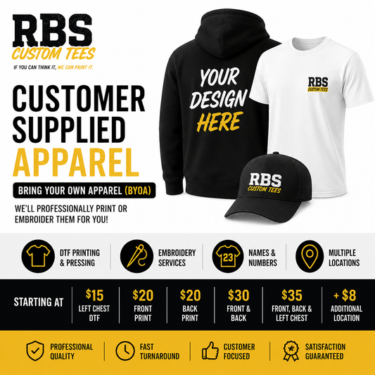 Customer Supplied Apparel Decoration